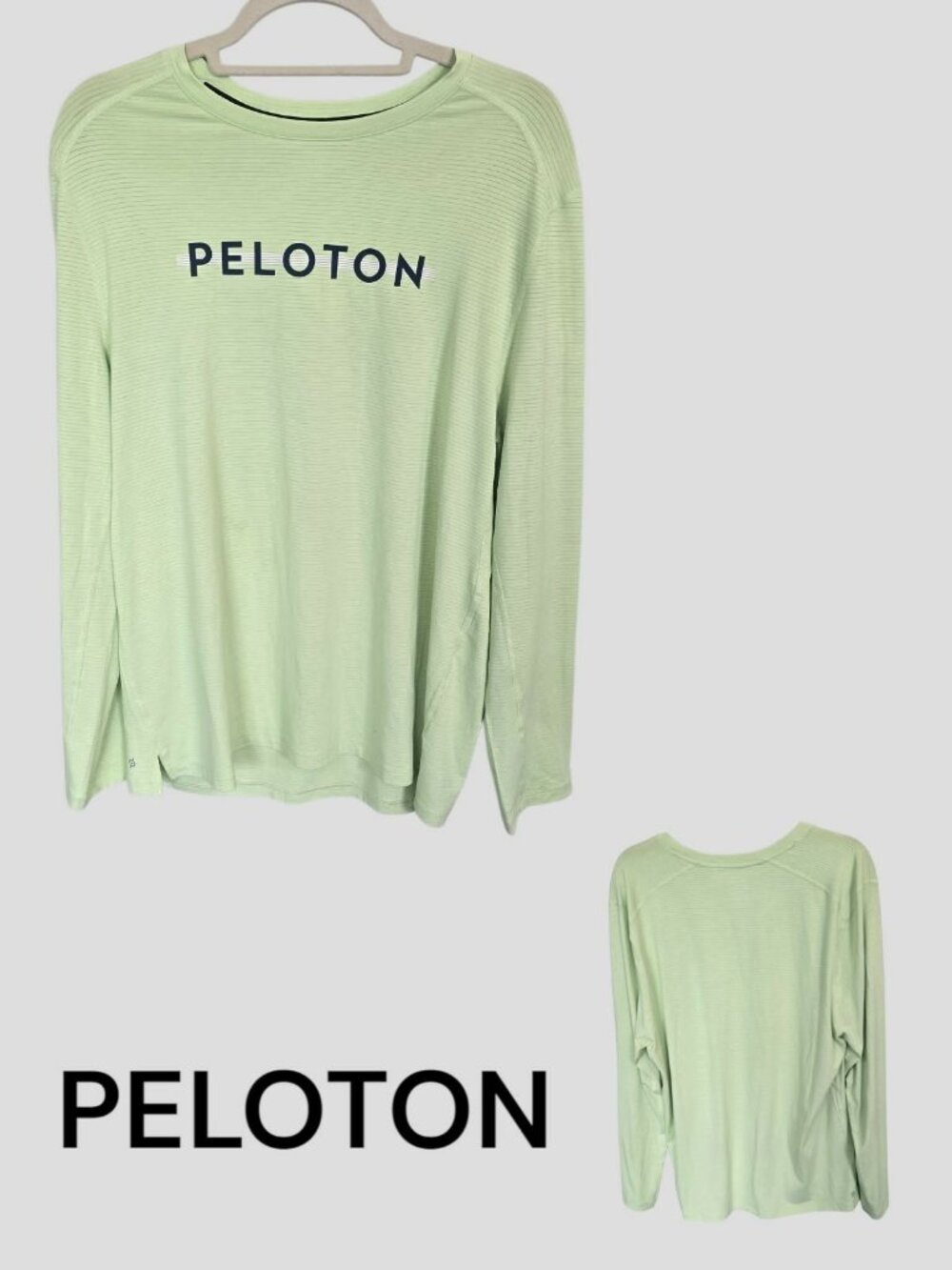 Peloton Light Green Athletic Longsleeve Running Training Workout Shirt Womens L